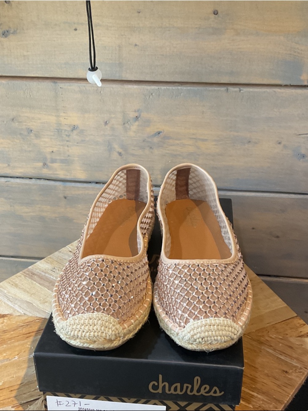 Charles David Beige Knit Espadrille Flats